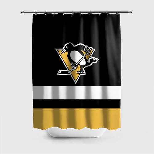 Шторка для ванной Pittsburgh Penguins: Black / 3D-принт – фото 1