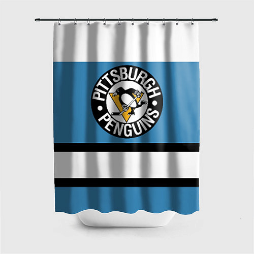 Шторка для ванной Pittsburgh Penguins: White / 3D-принт – фото 1