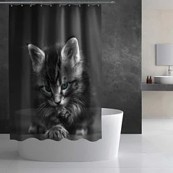 Шторка для душа Голубоглазый котенок, цвет: 3D-принт — фото 2