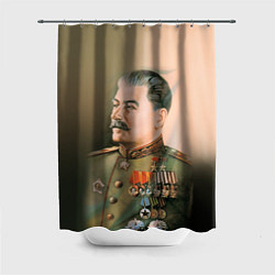 Шторка для душа Иосиф Сталин цвета 3D-принт — фото 1