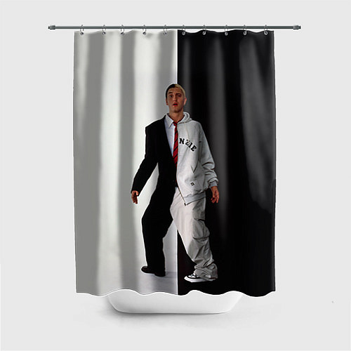 Шторка для ванной Eminem: Black & White / 3D-принт – фото 1