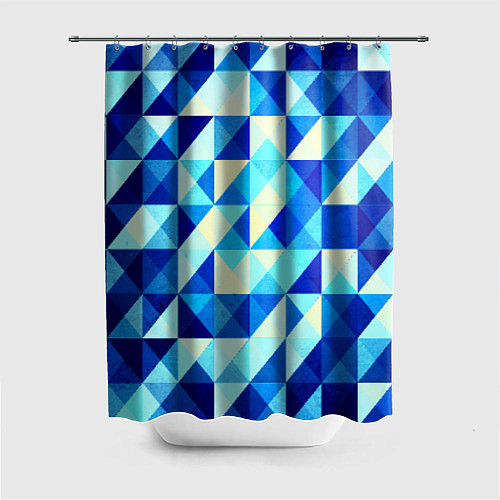 Шторка для ванной Синяя геометрия / 3D-принт – фото 1