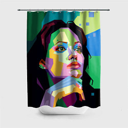 Шторка для душа Angelina Jolie: Art, цвет: 3D-принт