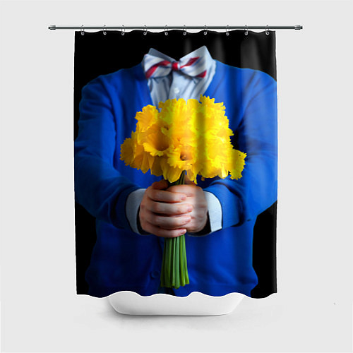 Шторка для ванной Цветы в руках / 3D-принт – фото 1