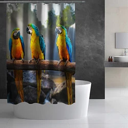 Шторка для душа Экзотические попугаи, цвет: 3D-принт — фото 2