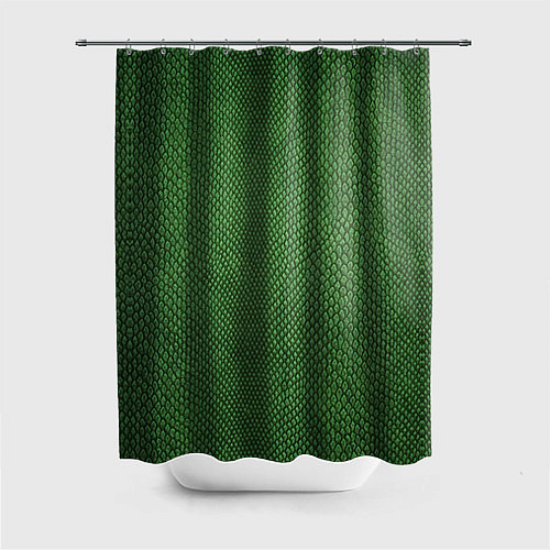 Шторка для ванной Змеиная зеленая кожа / 3D-принт – фото 1