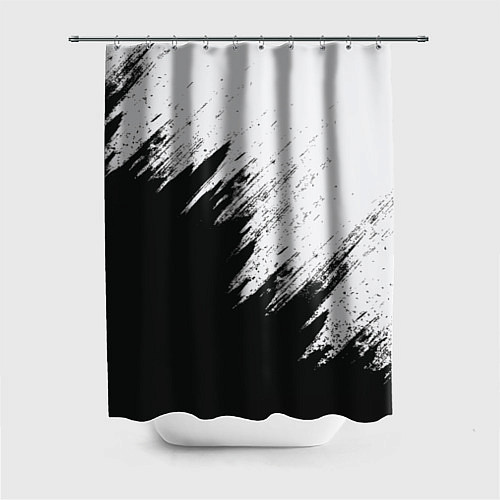 Шторка для ванной Черно-белый разрыв / 3D-принт – фото 1