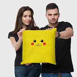 Подушка квадратная Happy Pikachu, цвет: 3D-принт — фото 2