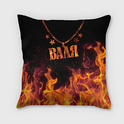 Подушка квадратная Валя - кулон на цепи в огне, цвет: 3D-принт