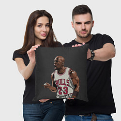 Подушка квадратная Bulls 23: Jordan, цвет: 3D-принт — фото 2