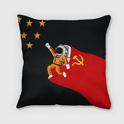 Подушка квадратная Советский Гагарин, цвет: 3D-принт