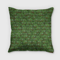 Подушка квадратная Грустные лягушки, цвет: 3D-принт