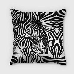 Подушка квадратная Полосатая зебра