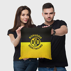 Подушка квадратная Borussia Dortmund FC, цвет: 3D-принт — фото 2