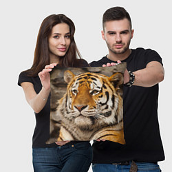 Подушка квадратная Мудрый тигр, цвет: 3D-принт — фото 2