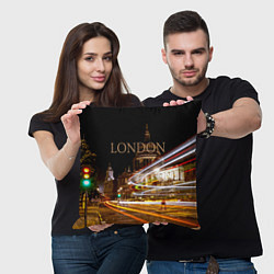 Подушка квадратная Улицы Лондона, цвет: 3D-принт — фото 2