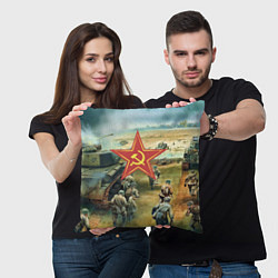 Подушка квадратная Наступление советской армии, цвет: 3D-принт — фото 2