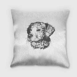 Подушка квадратная Собака: карандаш, цвет: 3D-принт