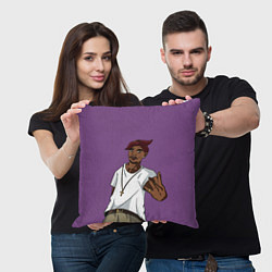 Подушка квадратная 2Pac Gangsta, цвет: 3D-принт — фото 2
