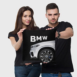 Подушка квадратная BMW: White Style, цвет: 3D-принт — фото 2