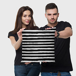 Подушка квадратная Тельняшка зебра, цвет: 3D-принт — фото 2