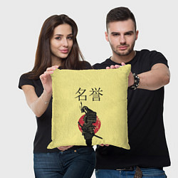 Подушка квадратная Японский самурай (честь), цвет: 3D-принт — фото 2