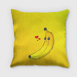 Подушка квадратная Just Banana (Yellow), цвет: 3D-принт