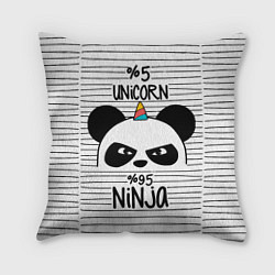 Подушка квадратная 5% Unicorn – 95% Ninja, цвет: 3D-принт