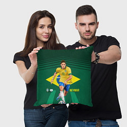 Подушка квадратная Neymar Brazilian, цвет: 3D-принт — фото 2