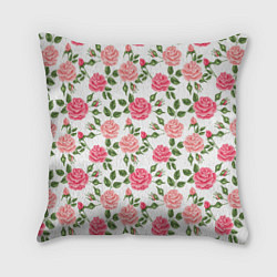 Подушка квадратная Розы Паттерн, цвет: 3D-принт