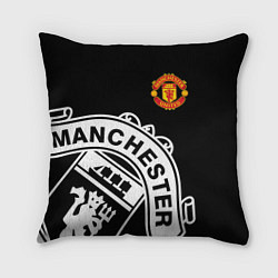 Подушка квадратная Man United: Black Collection, цвет: 3D-принт