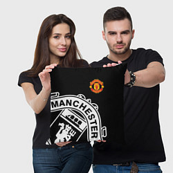 Подушка квадратная Man United: Black Collection, цвет: 3D-принт — фото 2