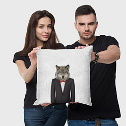 Подушка квадратная Мистер волк, цвет: 3D-принт — фото 2