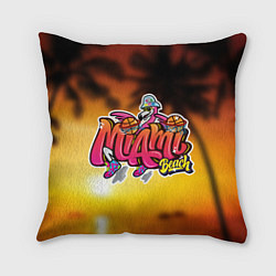 Подушка квадратная Miami Beach, цвет: 3D-принт