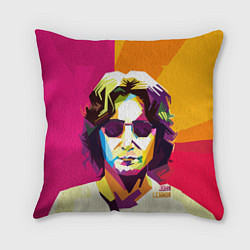 Подушка квадратная Джон Леннон: фан-арт, цвет: 3D-принт