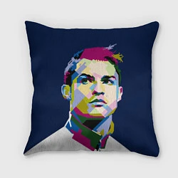 Подушка квадратная Cristiano Ronaldo Art, цвет: 3D-принт