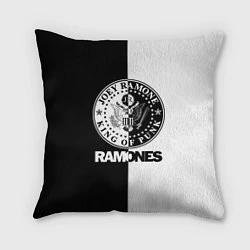 Подушка квадратная Ramones B&W, цвет: 3D-принт