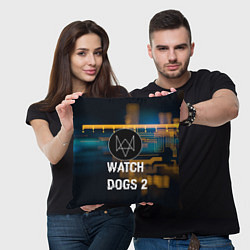 Подушка квадратная Watch Dogs 2: Tech Scheme, цвет: 3D-принт — фото 2
