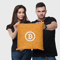 Подушка квадратная Bitcoin: Orange Network, цвет: 3D-принт — фото 2