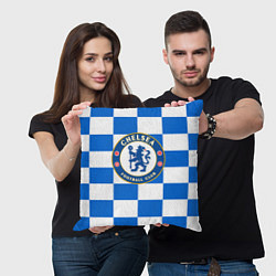 Подушка квадратная FC Chelsea: Grid, цвет: 3D-принт — фото 2
