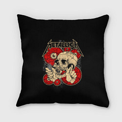 Подушка квадратная Metallica Skull, цвет: 3D-принт