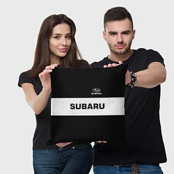 Подушка квадратная Subaru: Black Sport, цвет: 3D-принт — фото 2