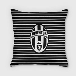 Подушка квадратная FC Juventus: Black Lines, цвет: 3D-принт