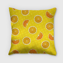 Подушка квадратная Апельсиновое настроение, цвет: 3D-принт