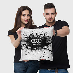Подушка квадратная Audi: Black Spray, цвет: 3D-принт — фото 2