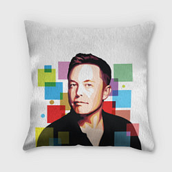 Подушка квадратная Илон Маск, цвет: 3D-принт