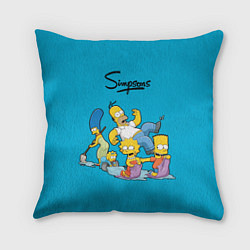 Подушка квадратная Семейка Симпсонов, цвет: 3D-принт