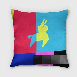 Подушка квадратная Цветная Лама, цвет: 3D-принт