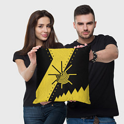 Подушка квадратная Солнечная геометрия, цвет: 3D-принт — фото 2