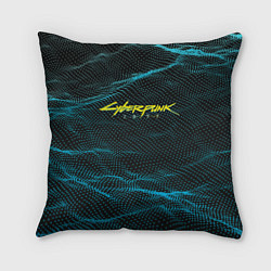 Подушка квадратная Cyberpunk 2077: Blue Wave, цвет: 3D-принт